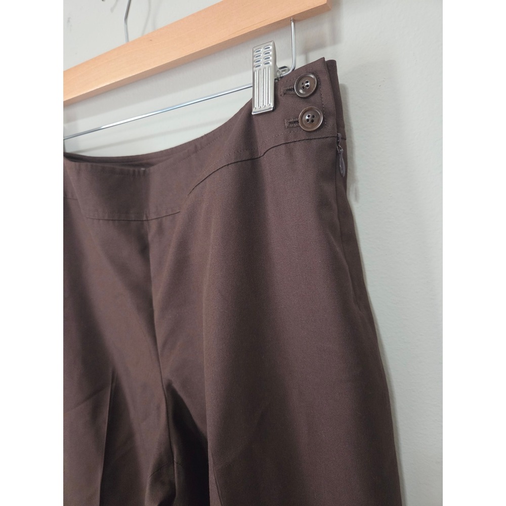 Talbots Petites Brown 100% Silk Wide‎ Leg Dress Pants Trousers Womens Size 8P - Picture 2 of 8
